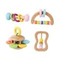 thumbnail image 1 of Lipstore Wooden Rattle Set Musical Instruments Fine Motor Skill Hand Eye Coordination Hand Rattles Bell Musical Toys for Newborns Kids, 1 of 8