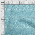 thumbnail image 1 of oneOone Silk Tabby Turquoise Blue Fabric Geometric African Dress Material Fabric Print Fabric By The Yard 42 Inch Wide, 1 of 4