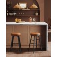 thumbnail image 3 of VASAGLE Echo Collection Bar Stools Set of 2, Kitchen Counter Stools, Synthetic Leather with Stitching, 24.8''Tall, Home Bar Dining Room, Caramel Brown, 3 of 8