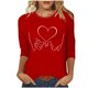 thumbnail image 1 of Tops de Cuello Redondo para las Mujeres Moda Impresa 3/4 Mangas Blusa Casual Top, Estante de Imitación, 1 of 5