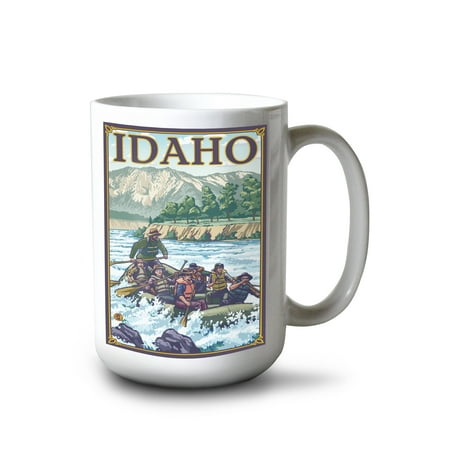 

15 fl oz Ceramic Mug White Water Rafting Idaho Dishwasher & Microwave Safe