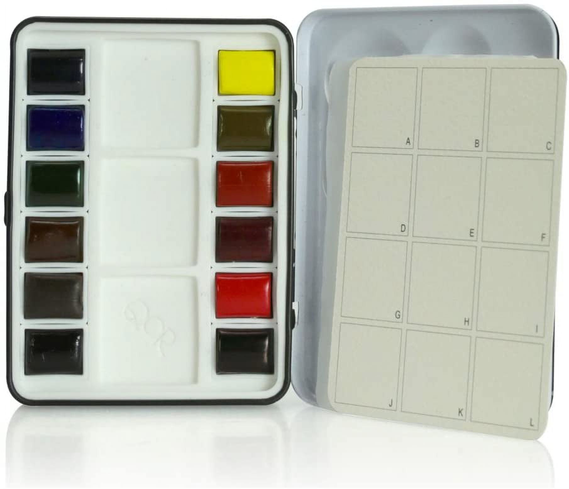 QoR Mini Watercolor Set, 12-Colors, Half-Pan
