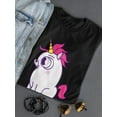 thumbnail image 3 of Cool Funny Unicorn Doodle T-Shirt Women -Image by Shutterstock, Female Small, 3 of 4
