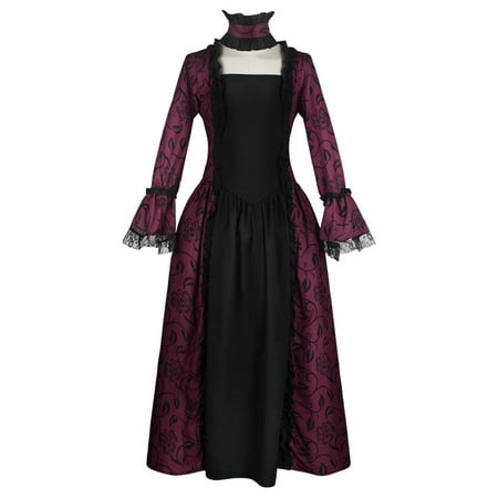 QUYUON Wedding Dresses for Guest Clearance Halloween Dress for Women Plus Size Dress Black Homecoming Dresses Squared Neckline Long Sleeve Ankle Length Embellished Dress Style D-19661 Purple L