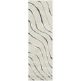 thumbnail image 5 of SAFAVIEH Florida Tabitha Geometric Waves Shag Area Rug, Cream/Blue, 8' x 10', 5 of 11
