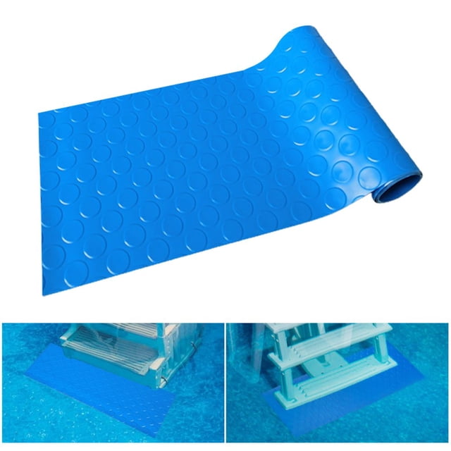 Swimming Pool Ladder Mat Stairs Protective Snowy Weather Pvc Nonskid Design Anti Skid Layer In Rainy Safety Liner 35.49in