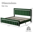 thumbnail image 3 of 4 EVER WINNER King Bed Frame with Headboard, Velvet Upholstered Platform Bed Frame King Size with Diamond Headboard & Footboard, Wooden Slats Support, No Box Spring Required, Easy Assembly, Green, 3 of 9