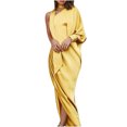 thumbnail image 1 of Vestido de apertura de tenedor sólido sin tirantes de manga larga casual sexy de moda para mujer Fridja  hjkh967, 1 of 5