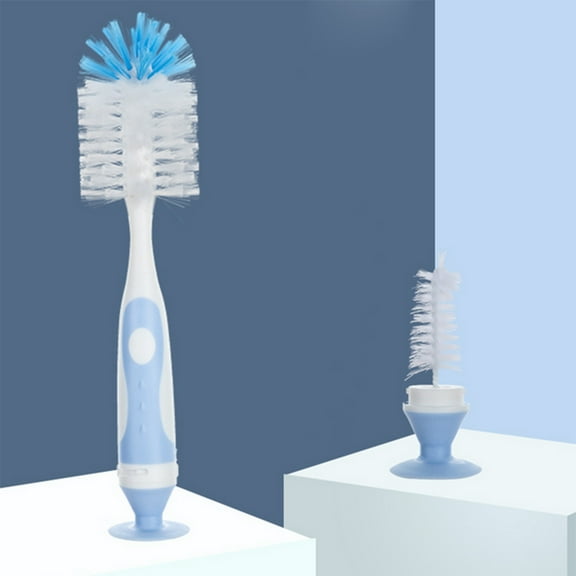 Baby Bottle Cleaning Brush with Pacifier Brush, 2-in-1 Standing Milk Bottle & Water Cup Cleaner with Soft Silicone Bristles