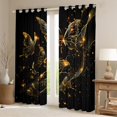 thumbnail image 2 of Castle Fairy Flying Butterflies Black Out Curtains for Boys Girls Teenagers,Black Golden Curtains Pack Of 2 (42X63 Each),Bling Glitter Bedroom Curtains,Microfiber Bedroom Decor, 2 of 6