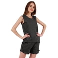 thumbnail image 2 of Inkmeso Solid Nightwear Shorts Set For Women Sleeveless Tank Top & Shorts 2Pcs Jersey sleepwear, 2 of 7