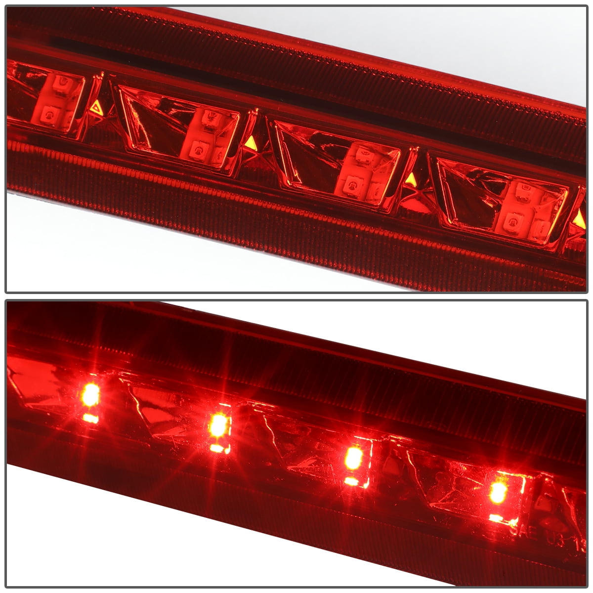 Red Lens High Mount Full 8 LED 3rd Third Tail Brake Light For Ford Escape 13-18
