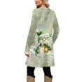 thumbnail image 4 of Women's Fashion Casual Dress with Pockets, Decorative Buttons, Christmas Prints, Round Neck and Long Sleeves for Practical Holiday Wear,Light Green,2XL, 4 of 5