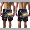 thumbnail image 3 of luoweisi Men's Beach Shorts Quick Dry Swim Trunks with Mesh Lining Galaxy S, 3 of 5