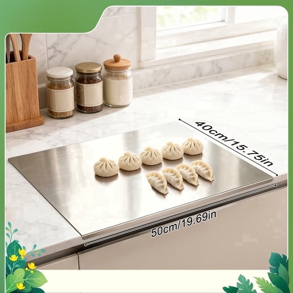304 Stainless Steel Cutting Board Butcher Block Household Rolling Board Kitchen Supplies 19.69''*15.75''