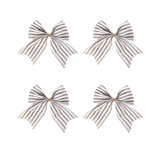Christmas Tree Bows Plaid Polyester Festive Bow Decoration For Tree Or Gift Box Packaging 5.12 in x 2.56 in