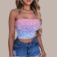 thumbnail image 2 of Byworldtasic Women's Sparkly Strapless Crop Top Glitter Sequin Tube Party Clubwear Top, 2 of 6