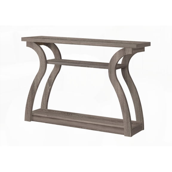 Coffee Table with Brown Laminate, Contemporary & Modern Design, Narrow & Curved for Living Room