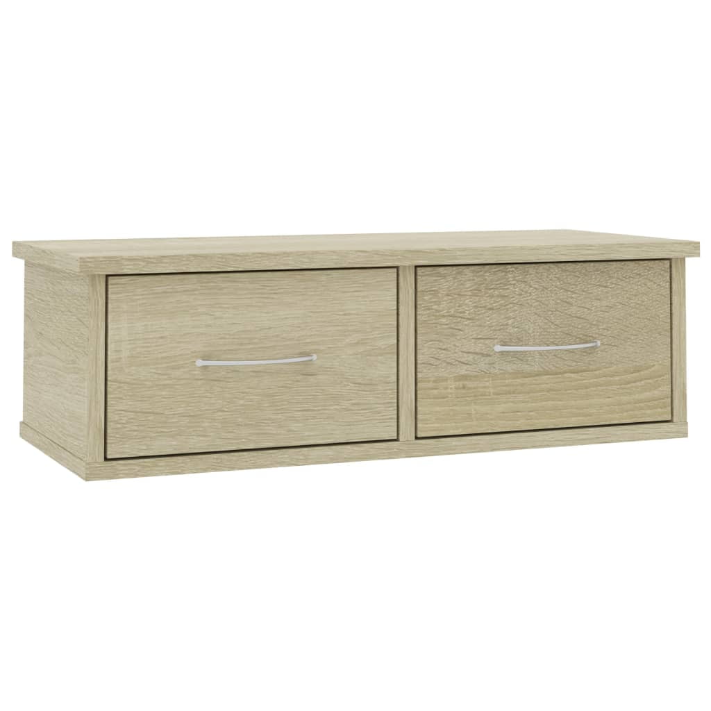 Kepooman Modern Wall Mounted Drawer Shelf with 2 Drawers, Wood Color Display Storage Unit for Living Room Bedroom Kepooman Modern Wall Mounted Drawer Shelf with 2 Drawers, Wood Color Display Storage Unit for Living Room Bedroom