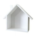 thumbnail image 1 of Estantes de pared flotantes en forma de casa, almacenamiento para sala de estar y decoración del hogar, color blanco, 5 uds., 1 of 5
