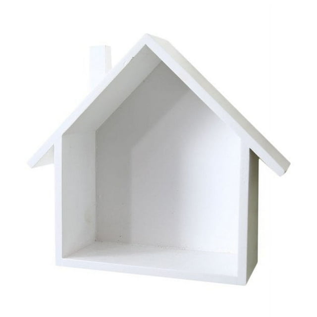 Estantes de pared flotantes en forma de casa, almacenamiento para sala de estar y decoración del hogar, color blanco, 5 uds.