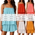 thumbnail image 6 of QGJZVUNL Lounge Sets for Women Summer Outfits 2Pcs Pajama Set Sleeveless Tank Tops and Wide Leg Shorts Size S, 6 of 7