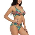 thumbnail image 2 of Rocae Hawaii Palms for Bikini Set for Women Two Piece Sexy High Swimsuits Split Crossover Bikini X-Large, 2 of 9