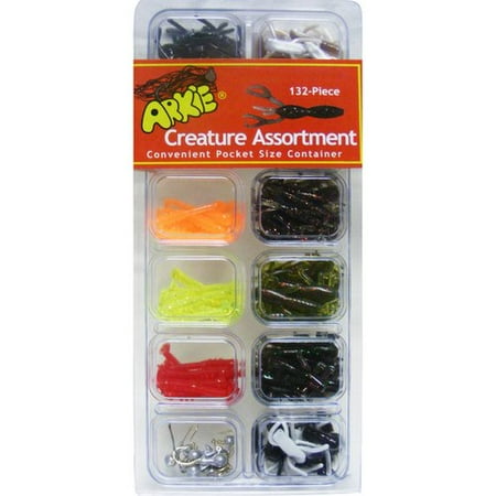 Arkie Lures Panfish Creature Lure Kit, 132-Piece