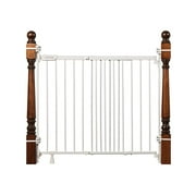 Summer Metal Banister and Stair Safety Baby Gate, White Finish ? 32.5? Tall, Fits Openings of 31? to 46? Wide, Extra-Wide Door Opens The Full Width of Your Stairway, Convenient Baby and Pet Gate