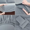 thumbnail image 4 of Thermal Solid Bed Sheets Set Queen Size Piece Flannel Fleece Bedding Sheet Set with Deep Pocket Super Soft Cozy Breathable, 4 of 5