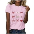 thumbnail image 3 of RKSTN Valentines Gift Valentine Shirts for Women Oversized Crewneck Valentine's Day Graphic Print Short Sleeve T Shirts Pullover Top Womens Casual Round Neck Plus Size Loose Comfy Summer Tee Shirts, 3 of 6