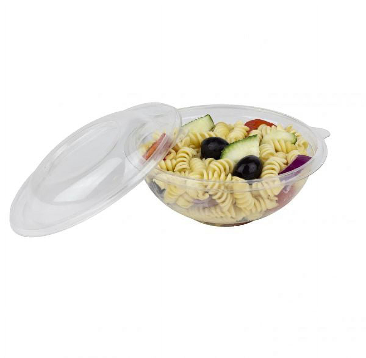 Karat 16 oz PET Plastic Tamper Resistant Hinged Salad Bowl with Dome Lid -  240 sets