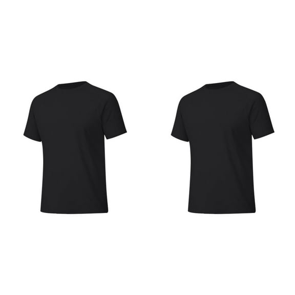Mens T Shirt Solid Color 2 Pack Crew Neck Short Sleeve Mens Pullover Lightweight Slim Fit Breathable Mens Funny T Shirts Black L