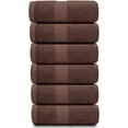 thumbnail image 6 of White Classic Luxury Cotton 6 Pc Hand Towels Set, Hotel Style Small Bath Towel and Face Towel 16x30, Brown Soft Plush Bath Towels Pack of 6, Thick Quick Dry Spa Gym Towels, Brown Bathroom Hand Towel, 6 of 11