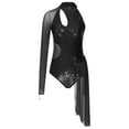 thumbnail image 3 of DPOIS Women's Sequins One Shoulder Figure Ice Skating Leotard Lyrical Dance Costume Black M, 3 of 6