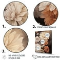 thumbnail image 3 of Designart "Retro Taupe Chrysanthemum Harmony" Chrysanthemums Floater Framed Canvas Wall Art, 3 of 5
