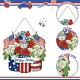 thumbnail image 4 of LanSuare Patriotic Wood Hanging Decor, Memorial Day & July 4th Wreath, Outdoor Paper Decor, Weatherproof Front Porch Accents, 4 of 6