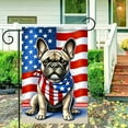 thumbnail image 4 of 1PC, 2D Flat French Bulldowing American flag scarf Flag Independence Day Garden flag, durable polyester anti-fading outdoor courtyard decoration, suitable for porch, lawn, farmhouse and holiday decor, 4 of 8