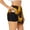 Black, variant on Vibrant Sunflower Blooms for Women's Double Layer Athletic Shorts High-Performance Gym Shorts with Inner Pocket, Elastic Waistband-Medium