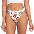 thumbnail image 1 of Balery Fast Food Tangas de Algodón para Mujer con Estampado – Ropa Interior Sexy, Transpirable, G-string-Small, 1 of 6