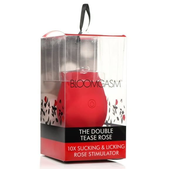 Bloomgasm The Double Tease Rose Clitoral Vibrator, Red