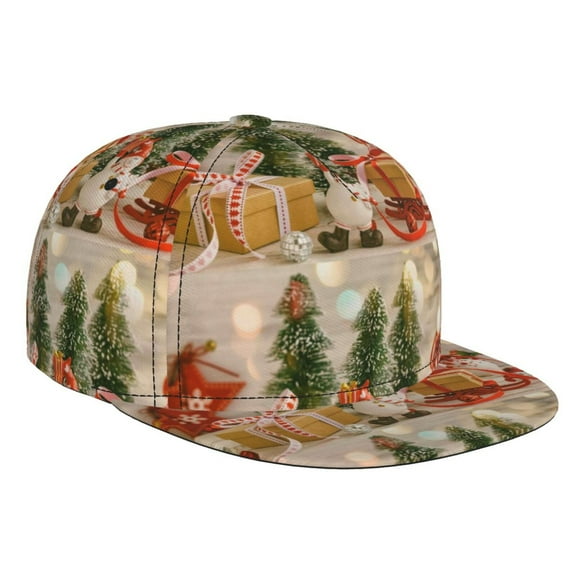 Hirioo Holiday Christmas Stars for Baseball Cap Men Cap Flat Brim for Men Women Teens Adjustable Baseball Cap