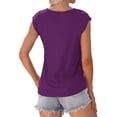 thumbnail image 5 of TARAINYA Women Cap Sleeve V Neck T-Shirt Loose Fit Casual Summer Tank Top, 5 of 7