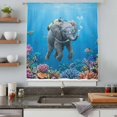 thumbnail image 4 of Ocean Diving Elephant Sheer Curtains 45 Inches Long, Blue Coastal Coral Fish Marine Life Light Filering Curtains, Breathable Simi Curtain Privacy Drapes for Kitchen Bathroom Small Window Treatment, 4 of 9