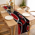 thumbnail image 3 of Black Red Table Runner - 90 Inch Long, Kitchen Dining Table Runner Dresser Scarves, White Circle Geometric Abstract Texture Farmhouse Decor for Coffee Tables Wedding Party Banquet, 3 of 8