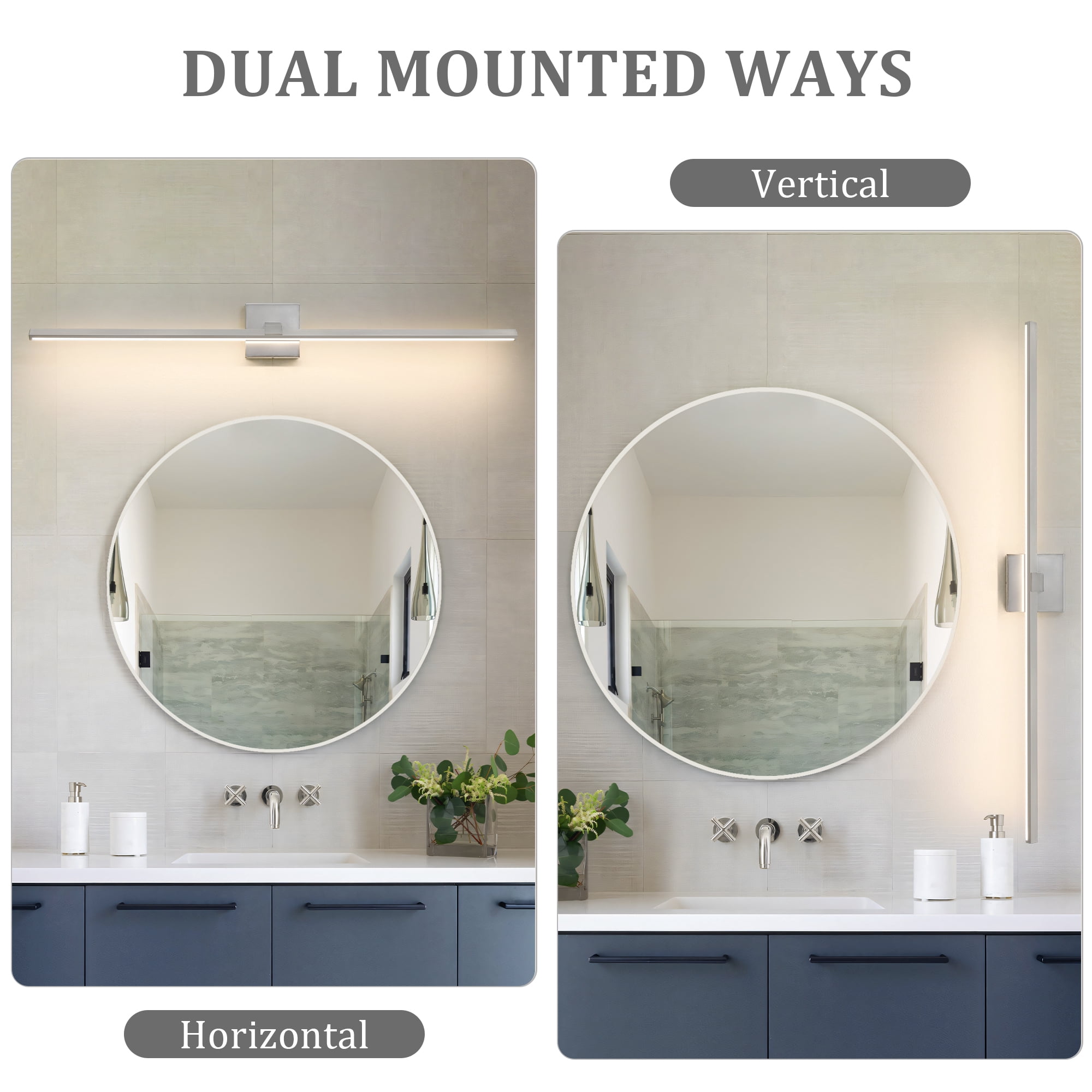 Modern Vanity Lighting Fixtures 39 Inch Bathroom Vanity Lights Over Mirror Wall Sconce for Bathroom Brushed Nickel Warm Lighting Bath Wall Sconce