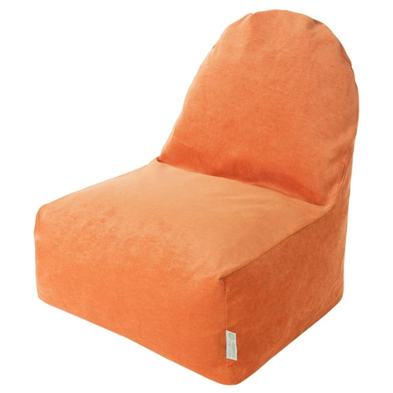 Majestic Home Goods Indoor Orange Villa Micro Velvet Bean Bag Kick-it Chair 30 in L x 26 in W x 30 in H
