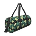 thumbnail image 3 of Gaeub Green Squares Lightweight Travel Cylinder Bag Gym Tote Bag Sports Training Duffle Bag with Pockets and Straps, 3 of 8