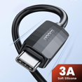 thumbnail image 3 of TOOCKI TQ-X21 1m Flexible Silicone Data Cable 3A Fast Charging USB A to Type C Wire - Black, 3 of 5