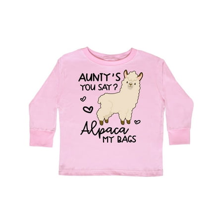 

Inktastic Aunty s You Say Alpaca My Bags Gift Toddler Boy or Toddler Girl Long Sleeve T-Shirt